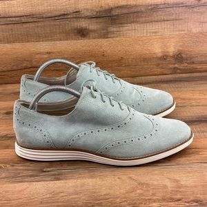 Women's Suede Oxford Shoes - Light Gray